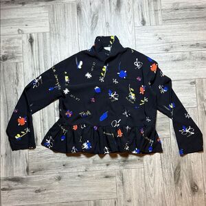 Collusion Black Floral Women's Top Size US 4